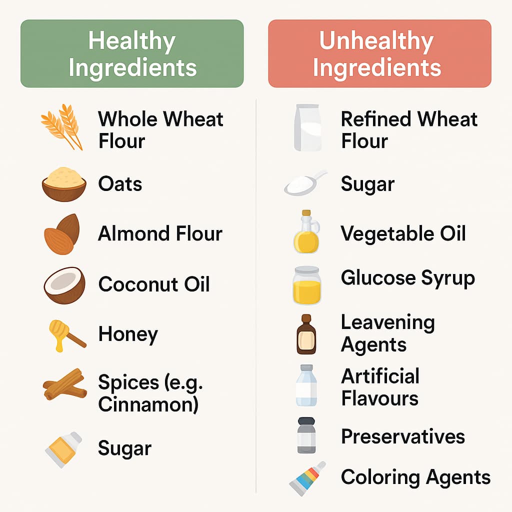 healthy and unhealthy biscuits ingredients