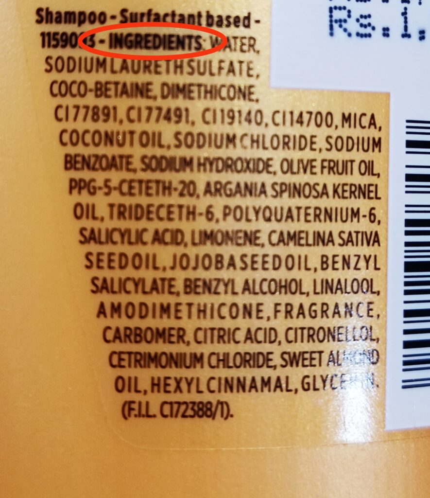 shampoo ingredients