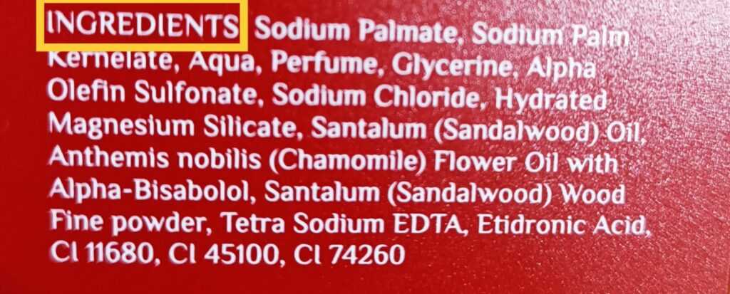 soap ingredients list