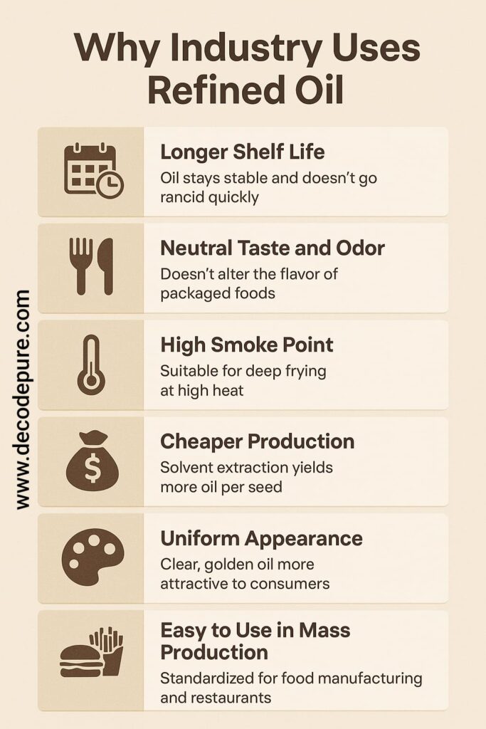 Why industry uses Refined oil