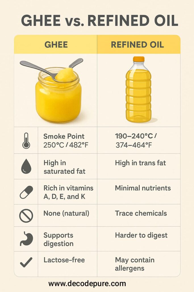 ghee vs refined oil