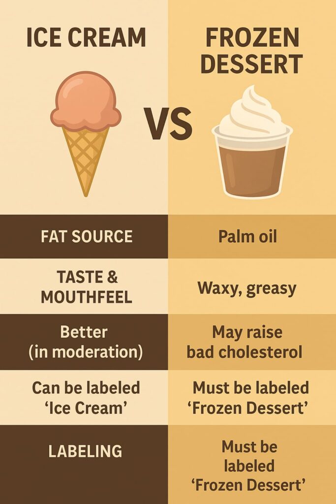 ice cream vs frozen desserts