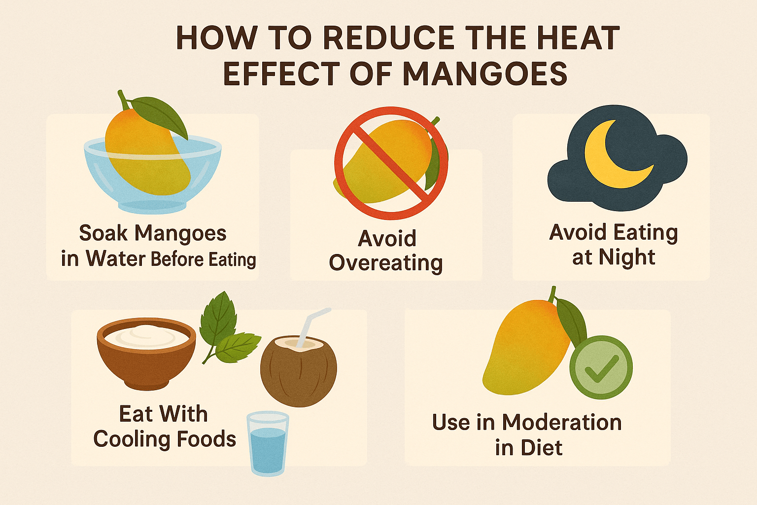 How to reduce the heat effects of mangoes