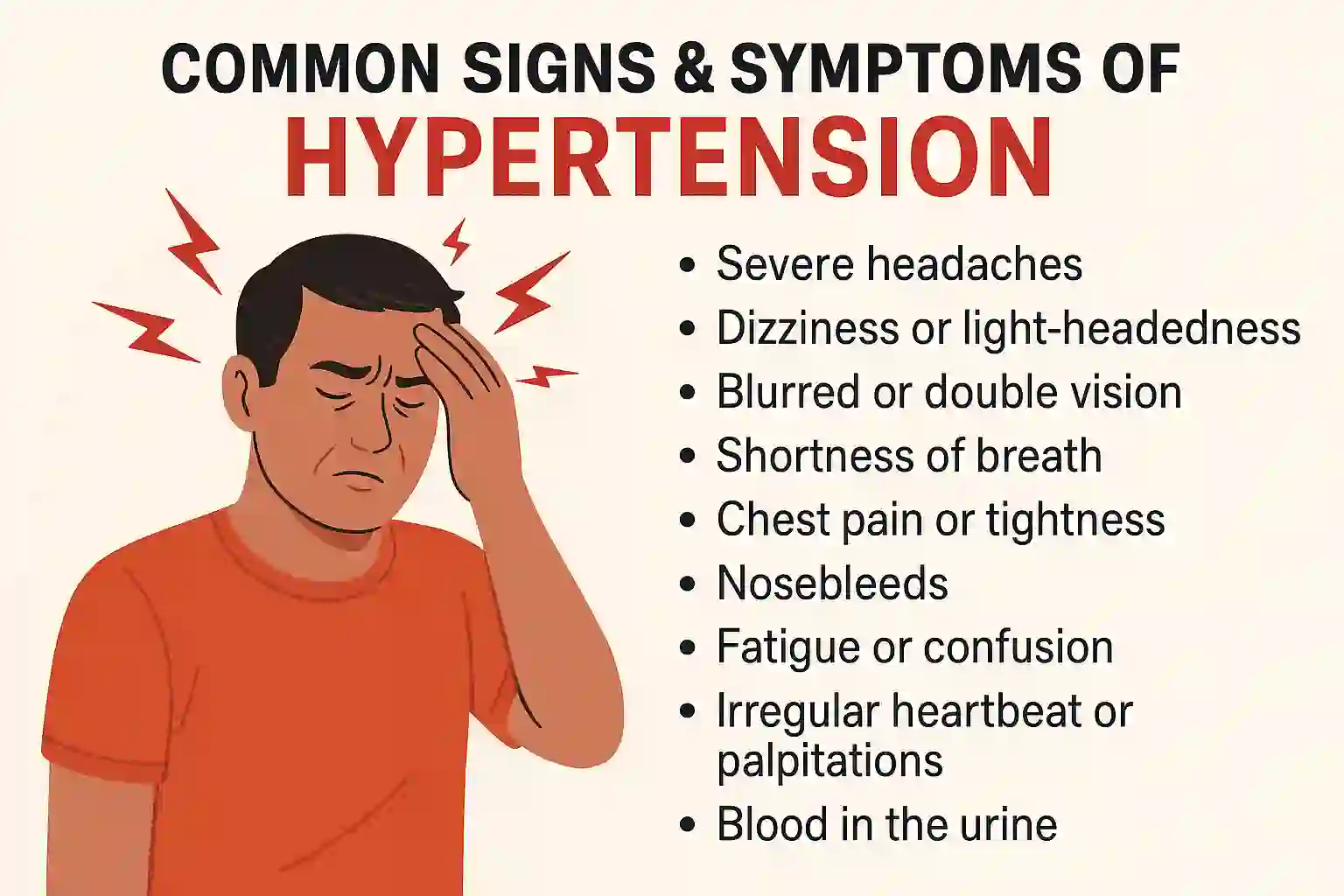 Common signs & Symptoms of hypertension